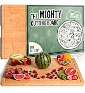 Large Cutting Board for 24 X 18 by Grizzly Living - Heavy Duty Bamboo Cuttings Boards fo...