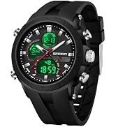 Gosasa Men's Large Face Analog Digital Watch 5 ATM TPU Strap | Large Face Analog Digital Men’s Sp...