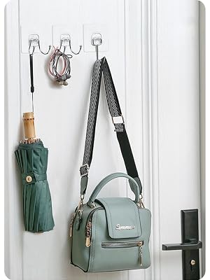 CenterZ Large Adhesive Hooks, Heavy Duty Self Adhesive Sticky Hanging Wall Hooks