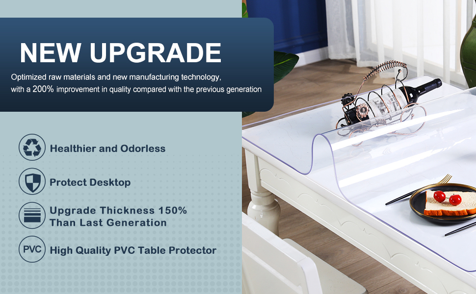 Splendful clear pvc table cover protector plastic table coths vinyl table cover mat pad desk pad