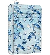 peacoblue RFID Blocking Credit Card Holder for Women - Sea Turtle and Ocean PU Leather Slim Walle...