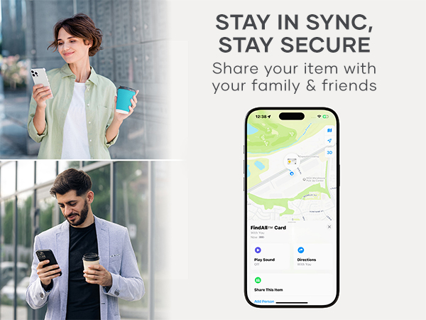 Satechi FindAll Wallet Card with FindMy, Wallet Tracker, Left Behind Notification, Sound Alert