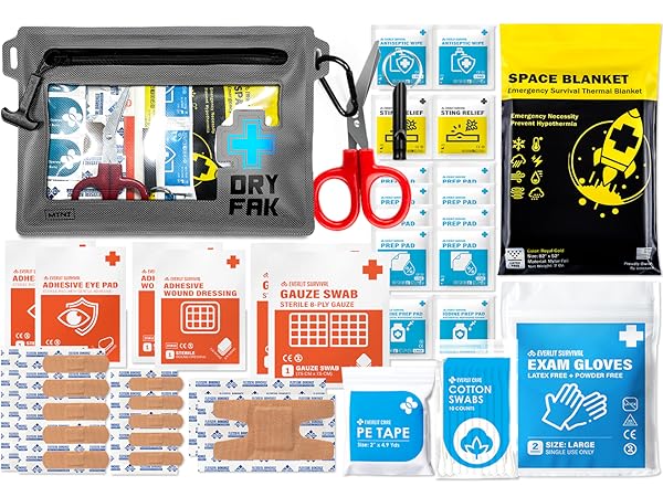 Professional First Aid Supplies for Cuts, Scrapes, Lacerations, Hypothermia and More