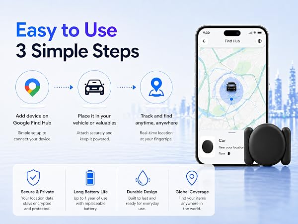 GPS Tracker for Vehicles,Magnetic Waterproof Car Tracker