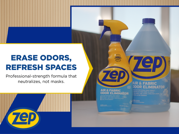 Zep Air & Fabric Odor Eliminator - Erase Odors, Refresh Spaces
