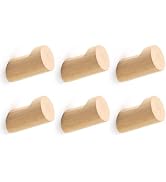 Optish Wood Wall Hooks for Hanging, 6 Pack Hat Hooks for Wall, Coat Hooks Wall Mount, Decorative ...