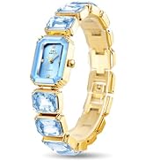 FANMIS Women’s Luxury Crystal Bangle Watch-Gemstone Bracelet Design Wristwatch Diamond Gold Plate...