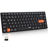 DAREU Wireless Rechargeable Keyboard, Slim Mini Wireless Keyboard, 4-Device Free Switching(2.4G+B...