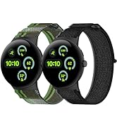QHBAMD 2 Pcs Compatible with Google Pixel Watch 3 41mm 45mm Nylon Watch Band, Breathable Sport St...