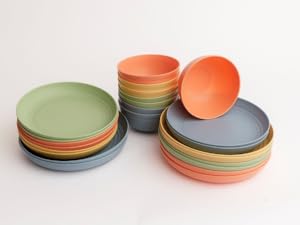 Kids Rainbow Plates Colorful Plates for Toddler Green Plate Yellow Plate Blue Bowl Orange Bowl
