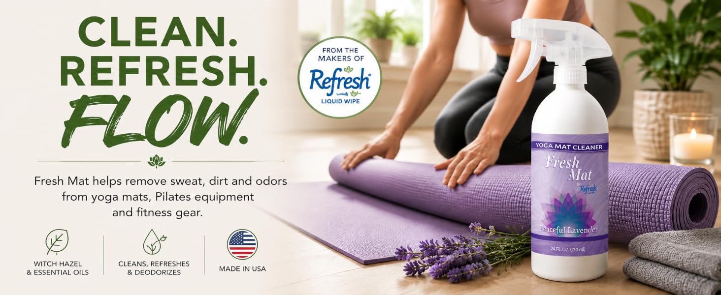 Yoga mat cleaner deodorizer witch hazel essential oils