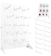 Metal Pegboard Display Stand with 15 Peg Hooks for Craft Shows & Fairs, Jewelry Retail Display Ra...