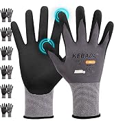 Kebada W2 Work Gloves for Men and Women, Nitrile Coated Working Gloves for Gardening, Constructio...