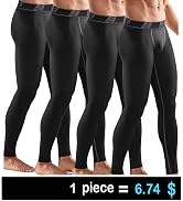 HOPLYNN 4 Pack Compression Pants Tights Leggings Men, Winter Baselayer for Running Workout Sports...