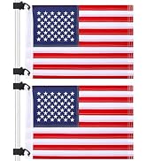 TOBWOLF 2PCS 12" x 18" Golf Cart Flags, Easy Installation Embroidery American Flags for Golf Cart...