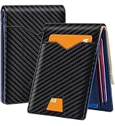 XZVXZV Man Slim Wallet Leather Money Clip RFID Blocking Front Pocket Minimalist Bifold Wallet Thi...
