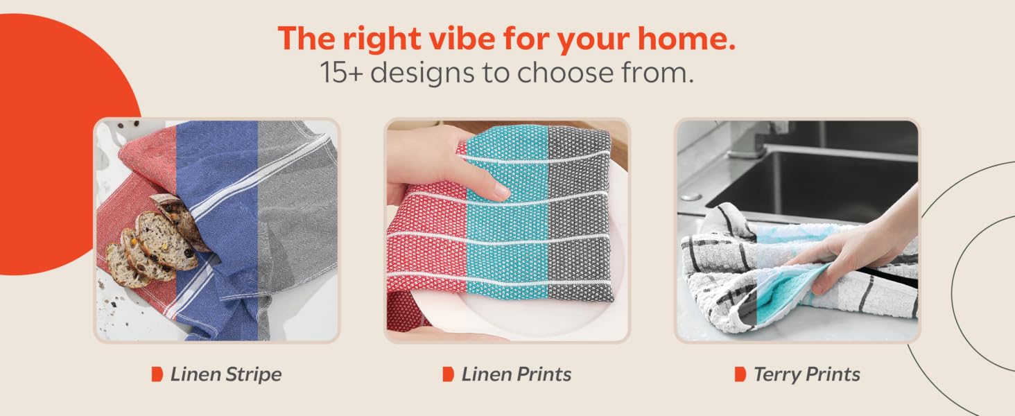 dish towels for kitchen in 15+ colors