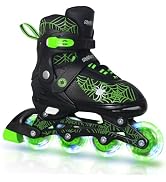 Nattork Kids Adjustable Inline Skates with PU Flash Wheels, Fun Roller Skates for Ages 4-12, Indo...