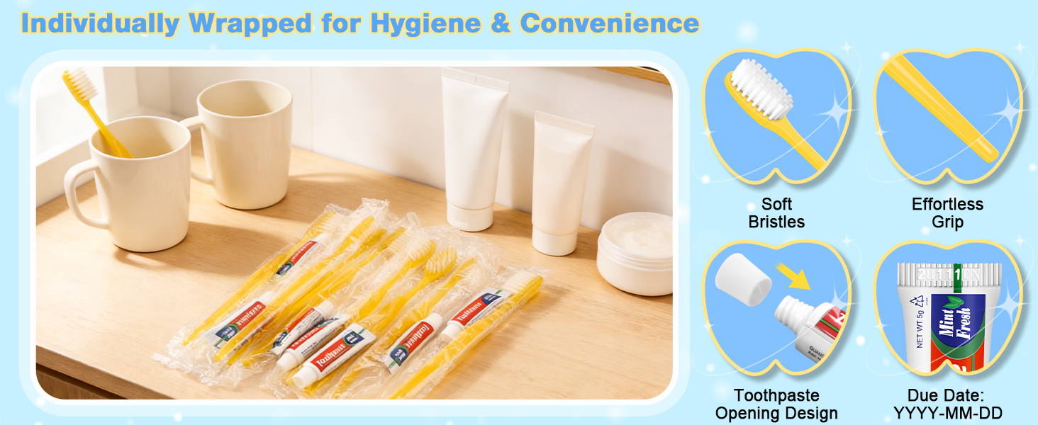 Disposable Toothbrushes with Toothpaste