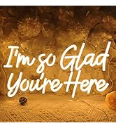 SYLHOME I'm So Glad You're Here Led Neon Light Sign Bedroom Classroom Club Kids Room Wall Sign De...