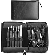 FAMILIFE Professional Manicure Set, Manicure Kit, Nail Clippers Set, 11 in 1 Stainless Steel Blac...
