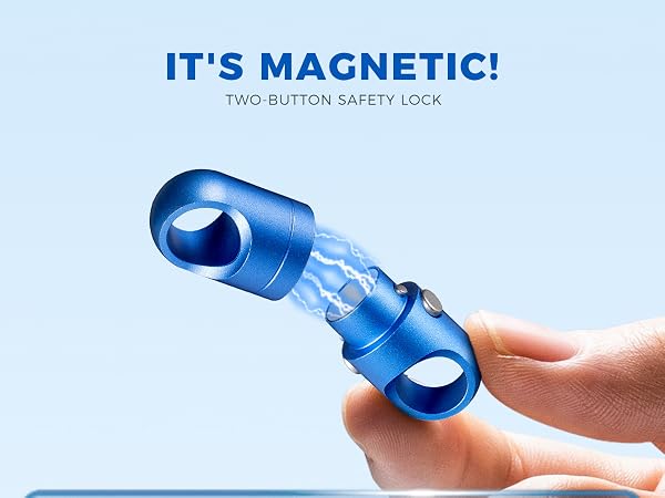 MAGNETIC KEYCHAIN-TWO-BUTTON SAFETY LOCK