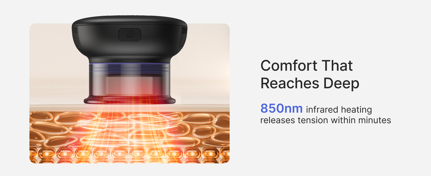 Electric cupping massager with 850nm infrared heating for deep tissue comfort and tension release