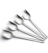 AYFDISHS Sporks,4-Pack Food-grade Stainless Steel Sporks,7.4-inch Long Handled Dessert Spoons, Sa...
