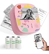 XenGro Mini Portable Sticker Printer, Mini Thermal Printer with 3 Rolls Paper, Bluetooth Inkless ...