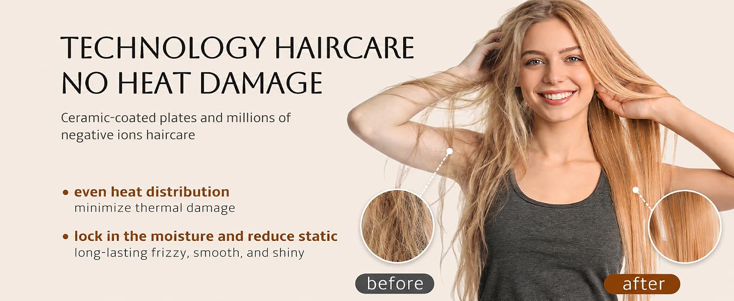 hairdryer brush;no heat damage;ceramic-coated;negative ions;brush blow dryer