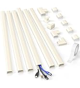 Delamu Beige Cord Hider, 94.5in Cord Covers for Wires on Wall, Large Cable Hider Wire Covers for ...