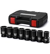 MIXPOWER 8 Pieces 1-inch Drive Deep Impact Socket Set. 6 Point, 27mm-41mm, CR-MO, Metric, Deep, 1...