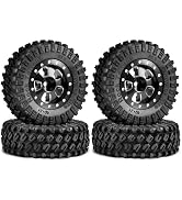 9imod 1.3" RC Crawler Tires & Aluminum Beadlock Wheels – Rock Terrain Rubber Tires for 1/18 TRX4M...