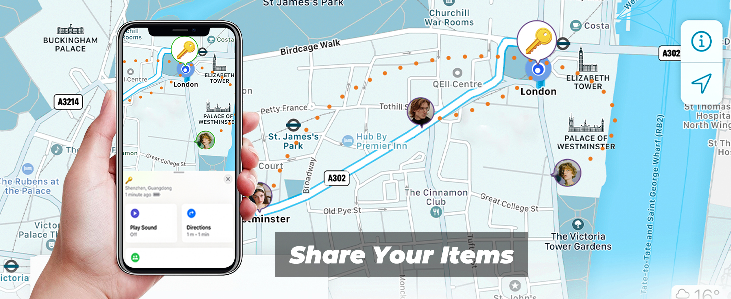 tracker tag iOS only key finder locator sound luggage tracking tags suitcases worldwide replaceable