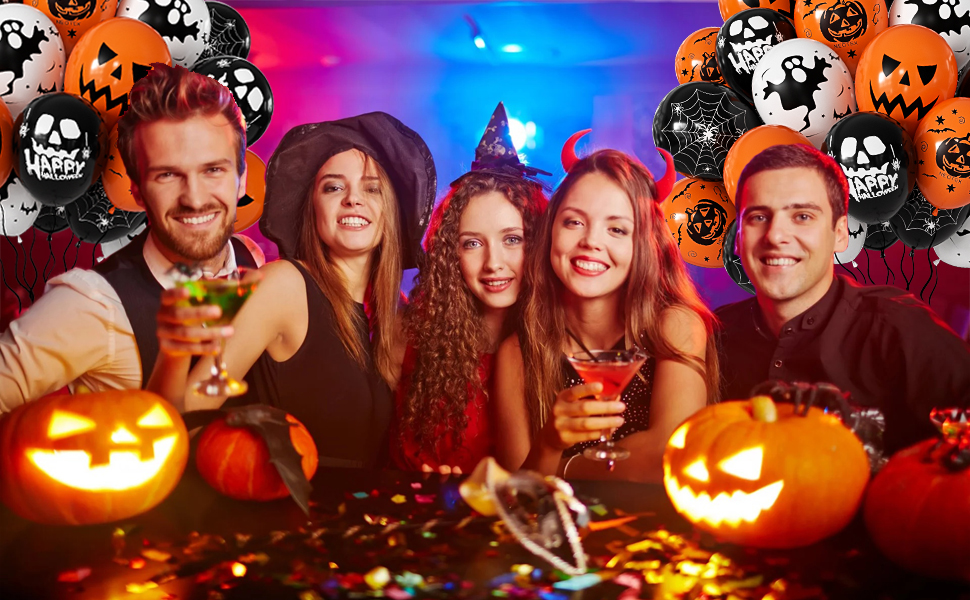 halloween balloons halloween party decorations black white orange balloons
