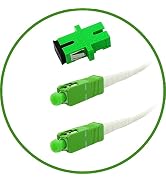 Fibershack - 3 ft / 1M SC/APC to SC/APC Fiber Optic Patch Cable - White - FTTH Home Fiber Interne...