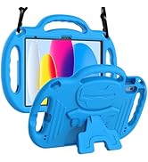 LTROP Kids Case for New iPad 10th Generation 10.9 Inch 2022, with Shoulder Strap, Durable Light W...