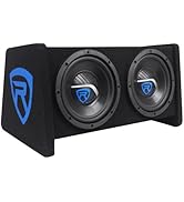 Rockville RV8.2A 800 Watt Dual 8" Car Subwoofer Enclosure+Mono Amplifier+Amp Kit black