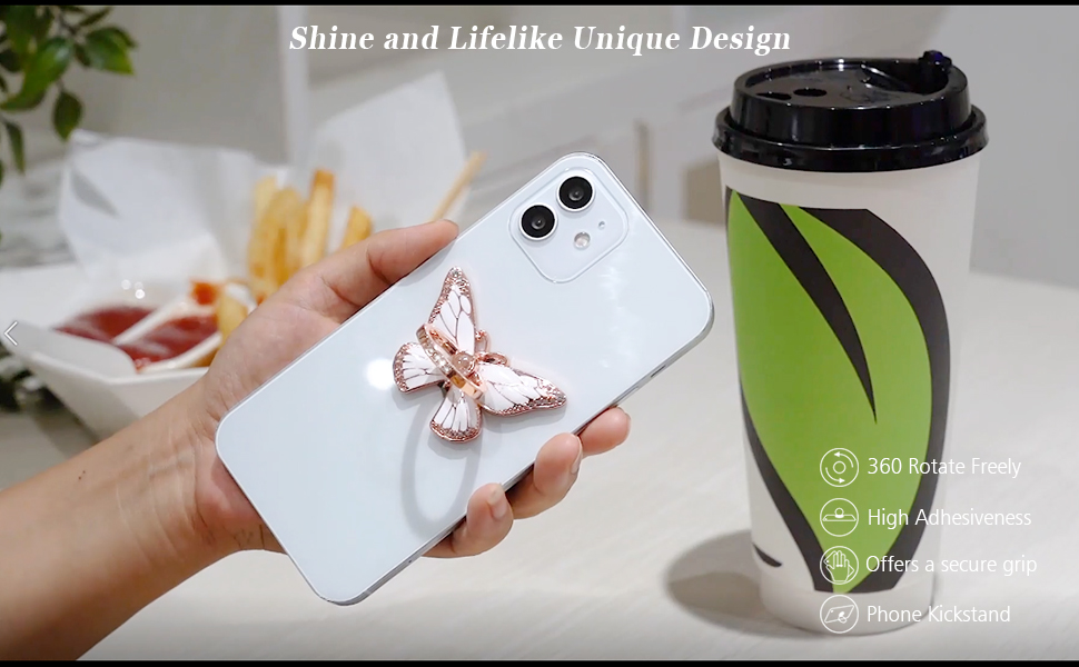 butterfly cell phone ring grip