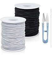 FIVEIZERO 2 Rolls Elastic Bracelet String Total 330 Feet,1.0mm,1.2mm,1.5mm Elastic Cord for Beadi...