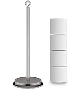 KASUNTO Toilet Paper Holder for Bathroom, Metal Free Standing Toilet Paper Storage with Rustproof...
