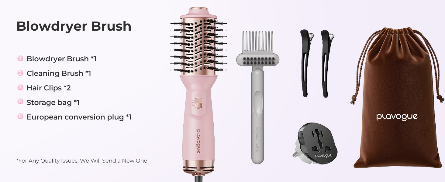 PLAVOGUE Dual Voltage Hair Dryer Brush