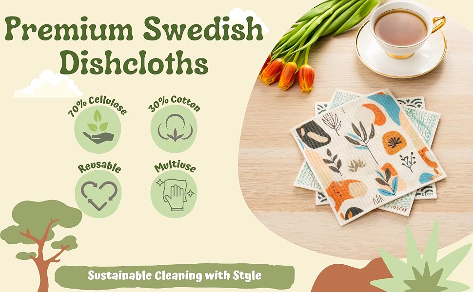 Decorative dishcloths Floral Swedish dishcloths ?cotton dishcloths Biodegradable dishcloths