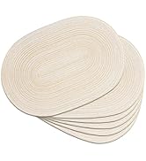 Noctiflorous Woven Oval Braided Placemats Set of 6-12 x 17.5 Inch Washable Non-Slip Heat Resistan...