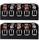 GTI Belt Organizer,2pcs 5 Compartments Belt Organizer for Closet and Drawer, Bamboo Display Case ...