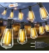VOLIVO LED Outdoor String Lights 100FT, Patio String Lights with 35+1 ST38 Replaceable Bulbs, 270...