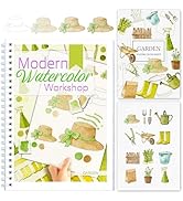 Watercolor Workbooks with Step by Step for Adults Teens - Beginner Watercolor Workbook with 12 Co...