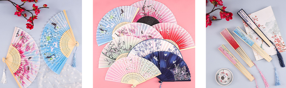 Folding Fans Chinese Style Bamboo Handheld Fans
