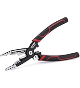HAUTMEC 8" Needle Nose Pliers Wire Stripper Cutter Crimper High Leverage Combination Pliers Multi...
