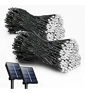 2 Pack Solar String Lights Outdoor, 200 LED Extra-Long 72FT Solar Powered Lights with 8 Lighting ...